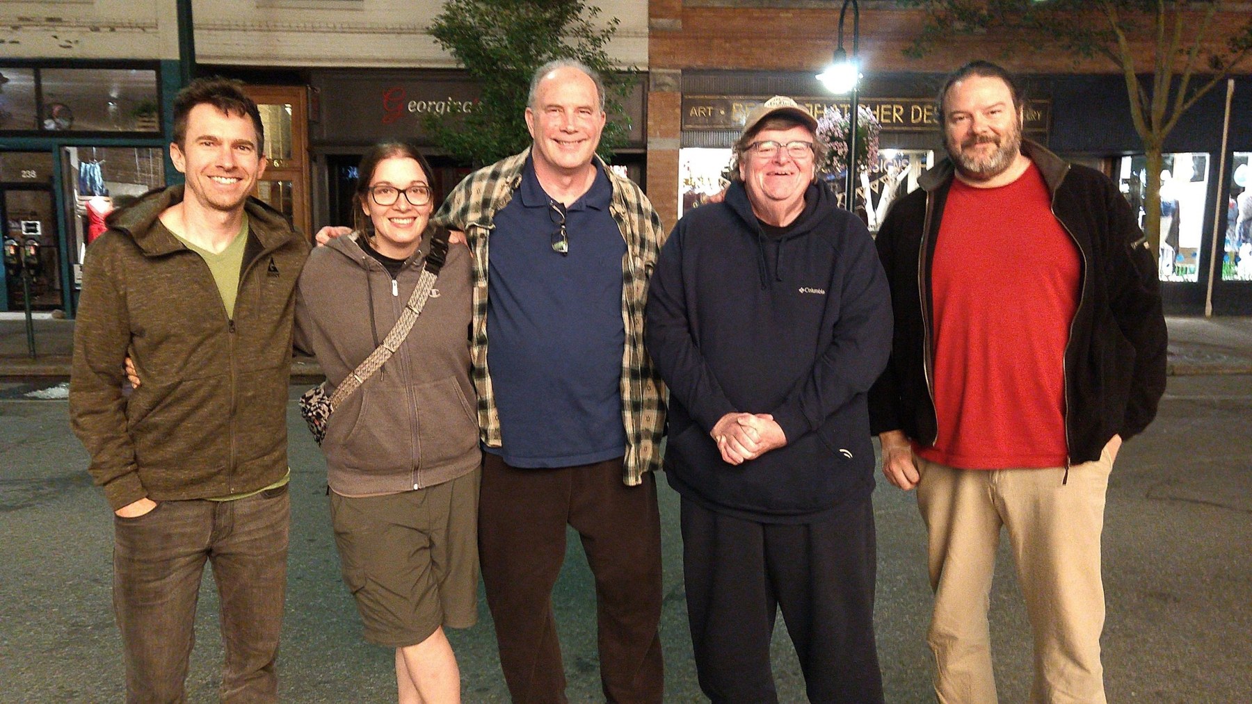 Christopher Henze with Michael Moore and the Planet of the Humans team